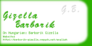 gizella barborik business card